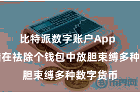 比特派数字账户App  用户不错在祛除个钱包中放胆束缚多种数字货币